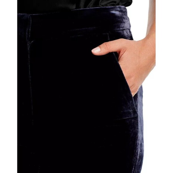 VERONICA BEARD Lebone Velvet Pants Women's Navy Rayon Wide-Leg Size 6 NWT $478 - Picture 5 of 15